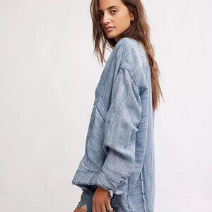 Free People By The Shore Shirt Indigo stripe